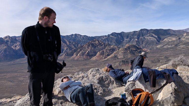 A well deserved rest post-hike at the top of Turtlehead Peak in Red Rock Canyon, NV, November 23-25, 2018