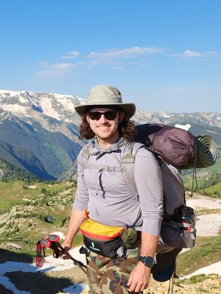 dude in the mountains