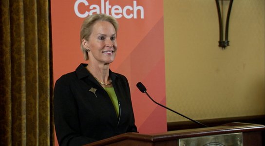 Frances Arnold at the 2018 Nobel Press Conference