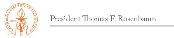 Letterhead of President Thomas F. Rosenbaum