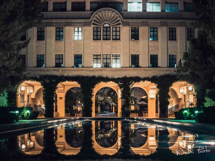 beckman institute gene pool at night