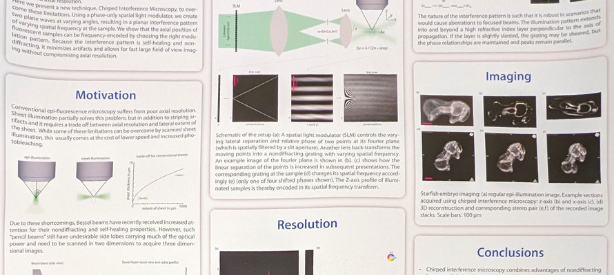 Image of Nondiffracting chirped interference microscopy research poster