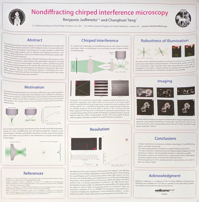 Image of Nondiffracting chirped interference microscopy research poster