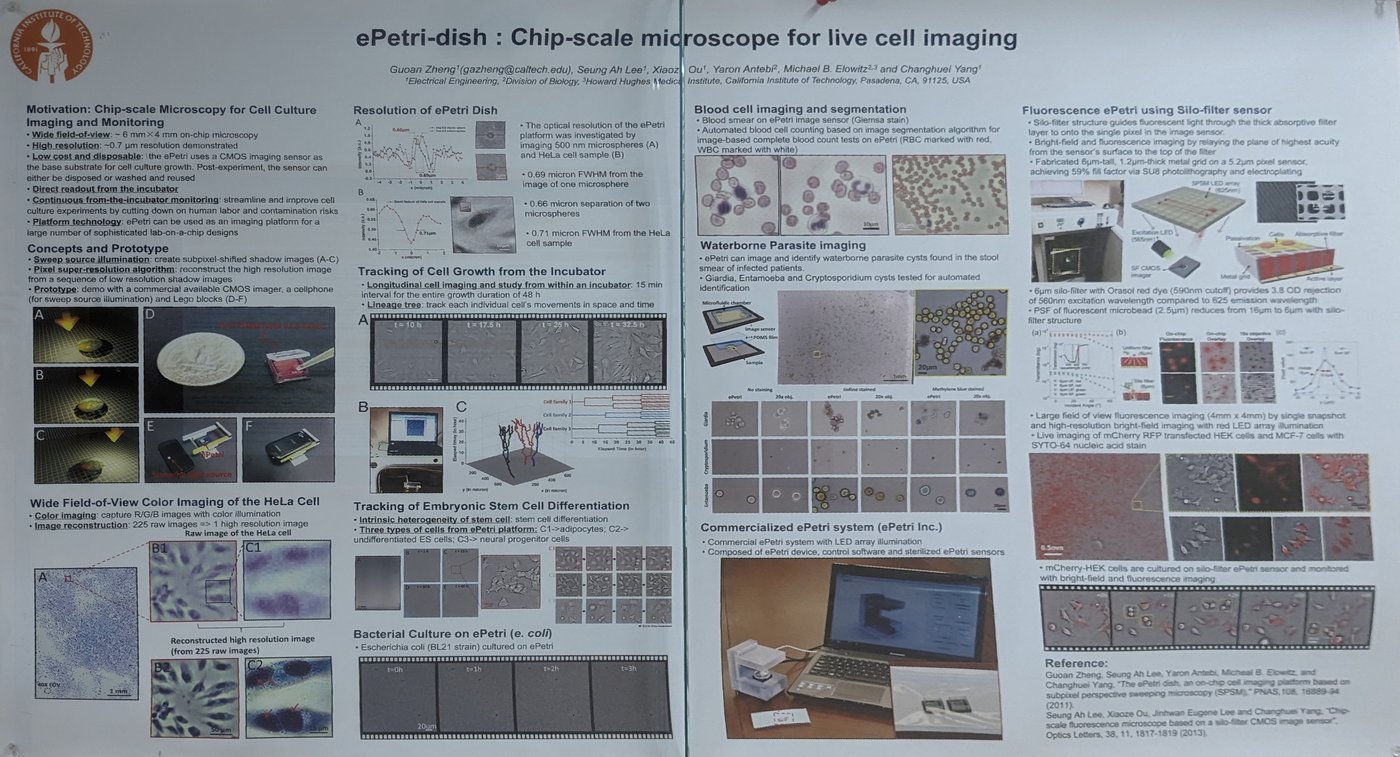Image of ePetri-dish: Chip-scale microscope for live cell imaging research poster