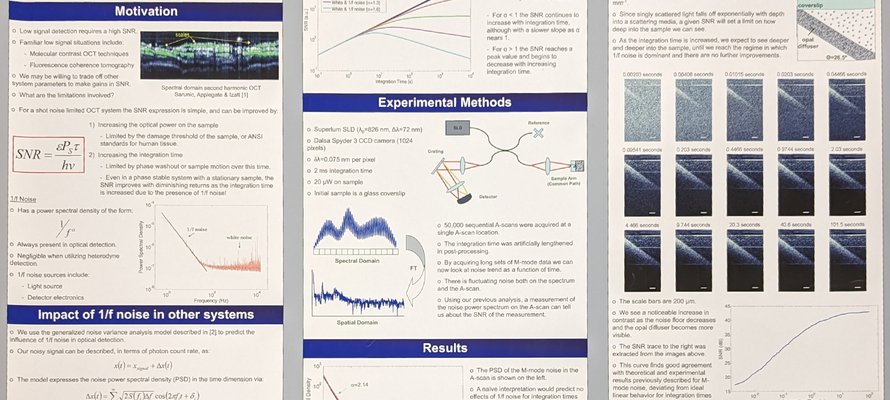 Image of 1/f noise in spectrometer-based Fourier domain optical coherence tomography research poster