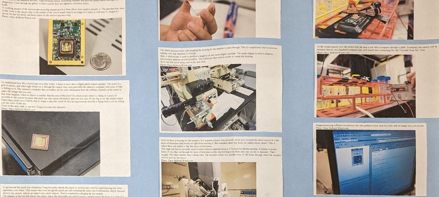 Poster of a WIRED article about a blood implant chip created by the group in 2008