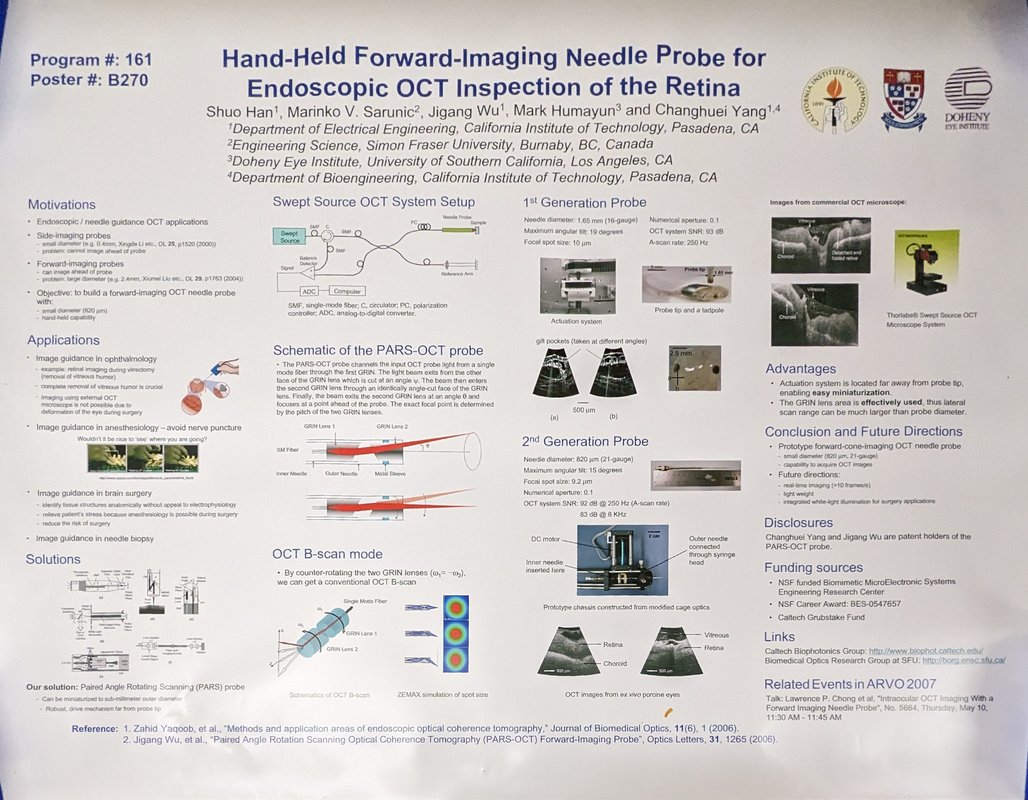 Image of Handheld Forward Imaging Needle Probe for Endoscopic OCT Inspection of the Retina research poster