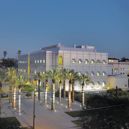 Broad Center Building at night