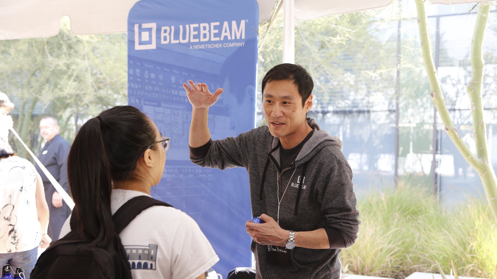 CMS-EE Partner company representative talking to student