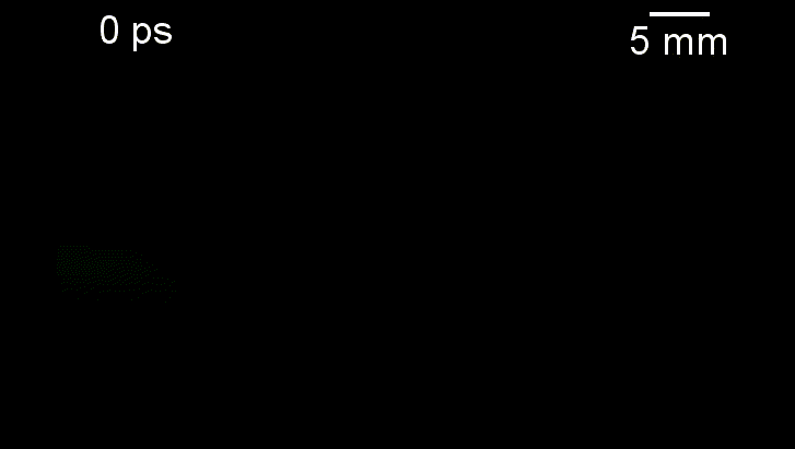 First recorded video of optical mach cone captured using Compressed Ultrafast Photography (CUP)