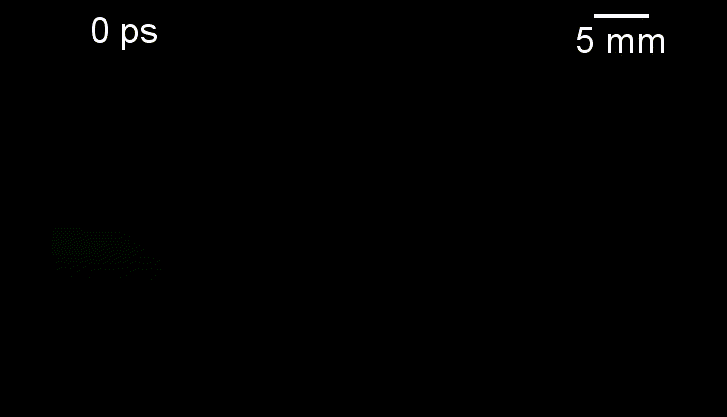 First recorded video of optical mach cone captured using Compressed Ultrafast Photography (CUP)