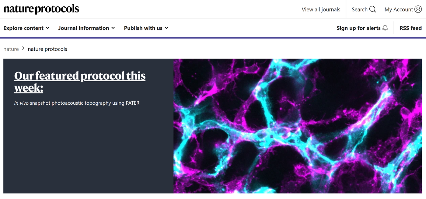 PATER featured on Nature Protocols homepage