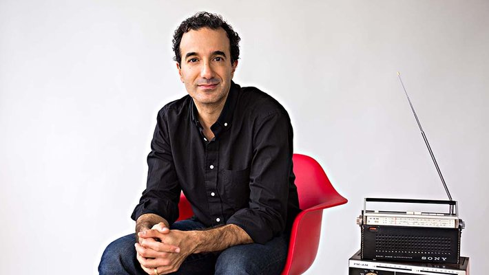 Jad Abumrad with radio 1 (credit Lizzy Johnston)