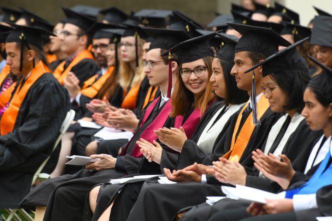 students at Commencement