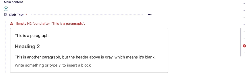 sample showing RichText empty header