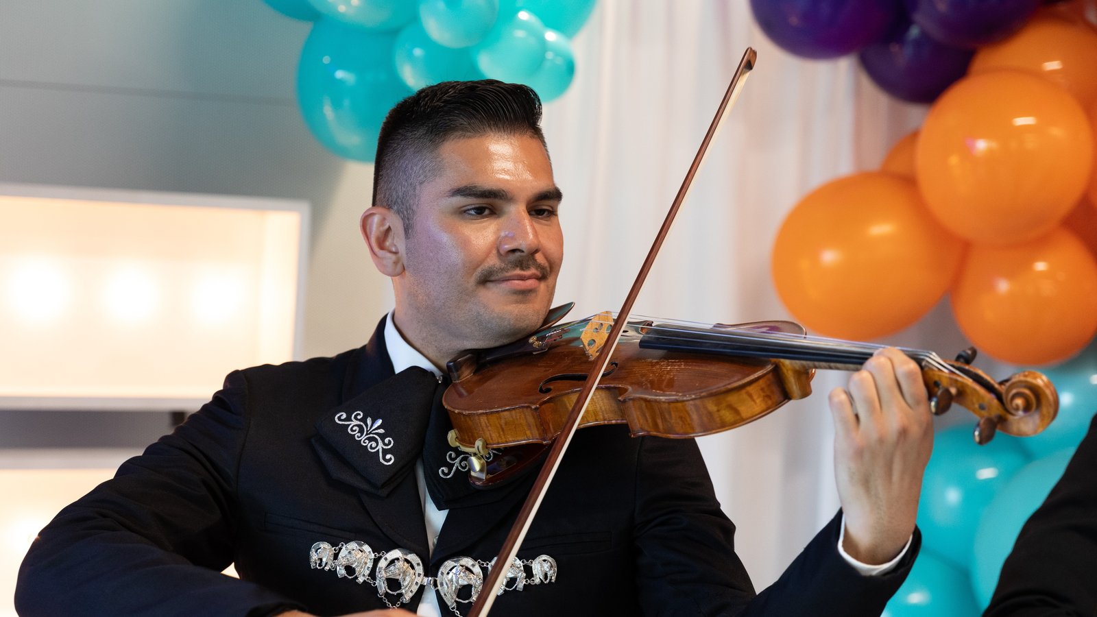 A person playing the violin