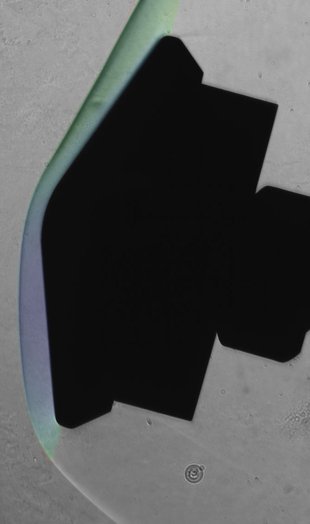 Schlieren image of high-enthalpy CO2 flow over Mars Science Laboratory geometry