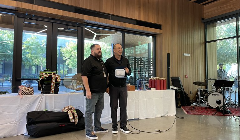 Ramon Carrillo receiving Excellence in Leadership / Mentorship Award