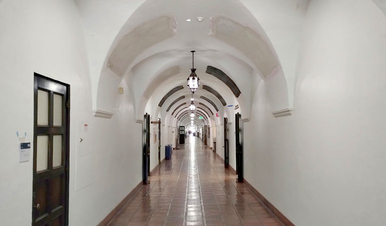 A hallway in Church Laboratory