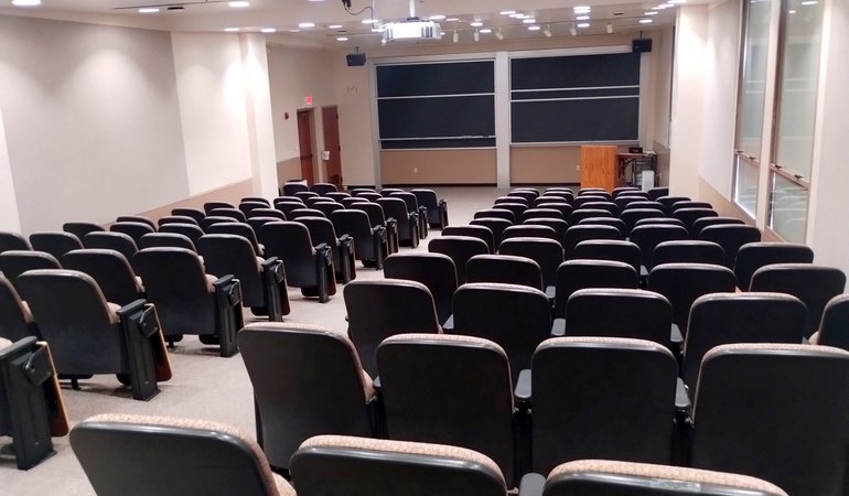 A lecture hall in von Kármán Laboratory