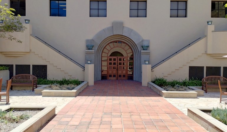 A brick courtyard