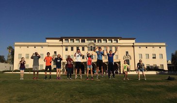 Students at Beckman Institute Lawn