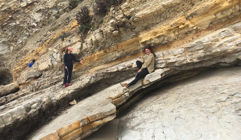 Students on geology field trip