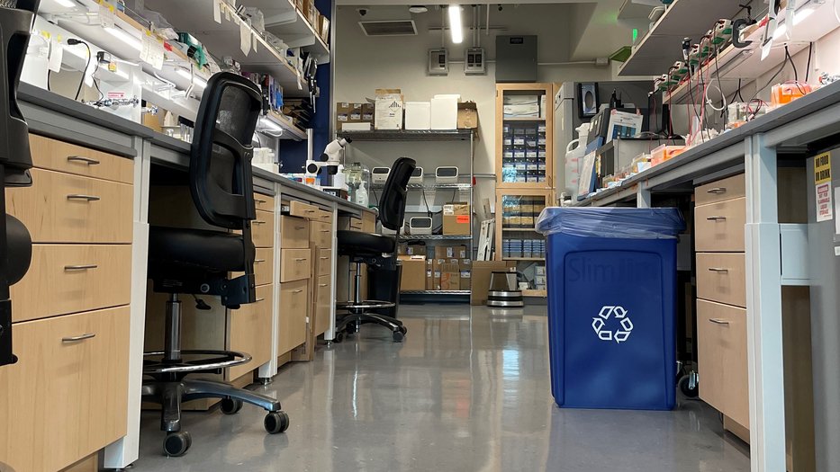 Green Lab Action Shot - Recycling Bins