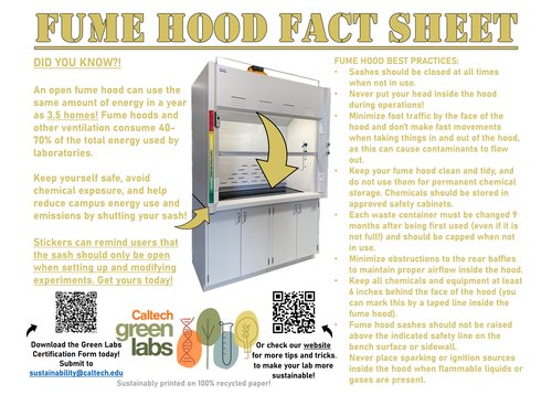Fume Hood Fact Sheet
