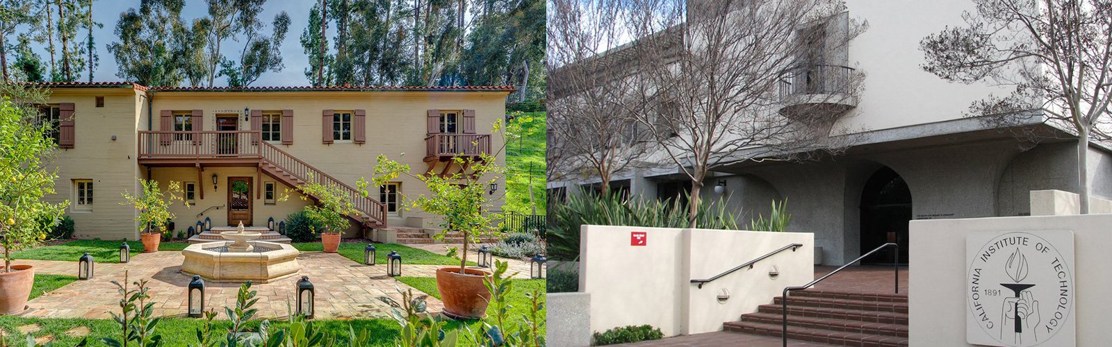 A collage photo of Seismo Lab buildings at Caltech