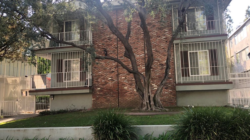 Exterior of an apartment building