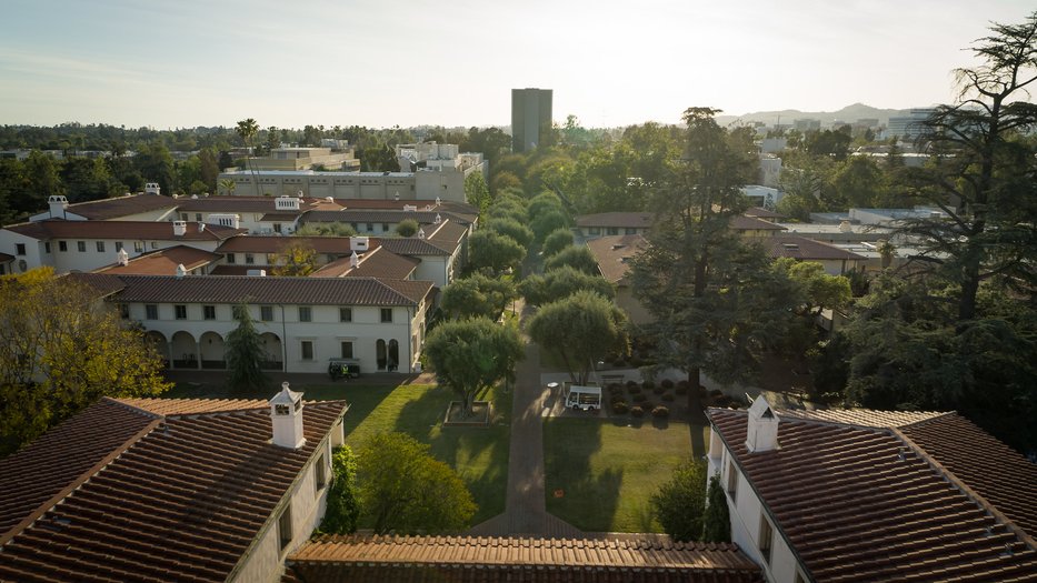 Aerial shot of campus