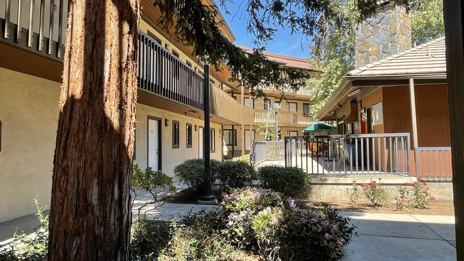 Catalina South exterior view of apartments and rec room.