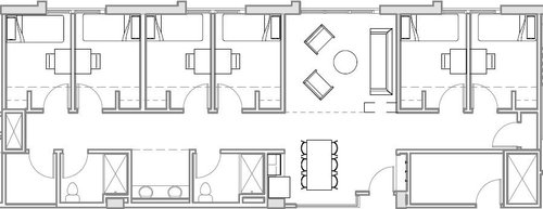 Room configuration of 6-bedroom suite