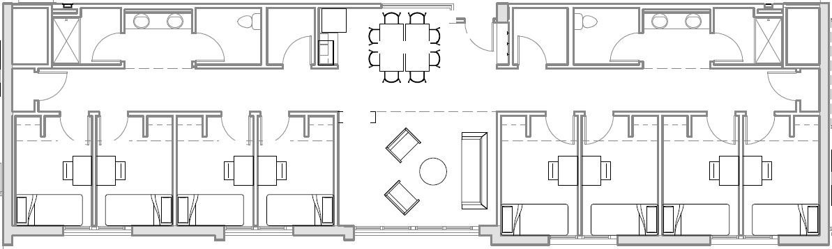 Room configuration of 8-bedroom suite