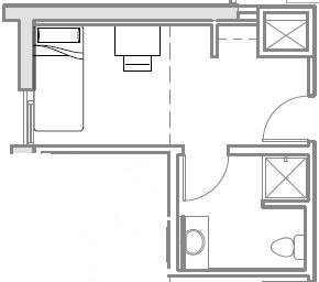 Room configuration of a single room at Bechtel