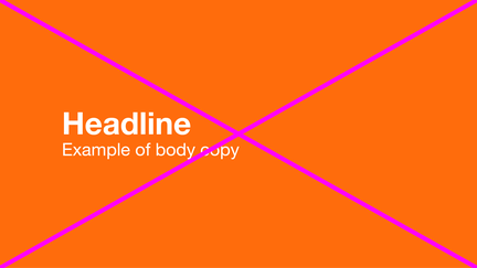 An orange swatch with with text.