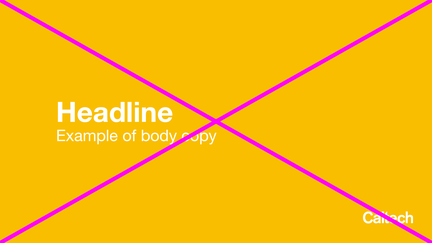 Yellow swatch with white text.