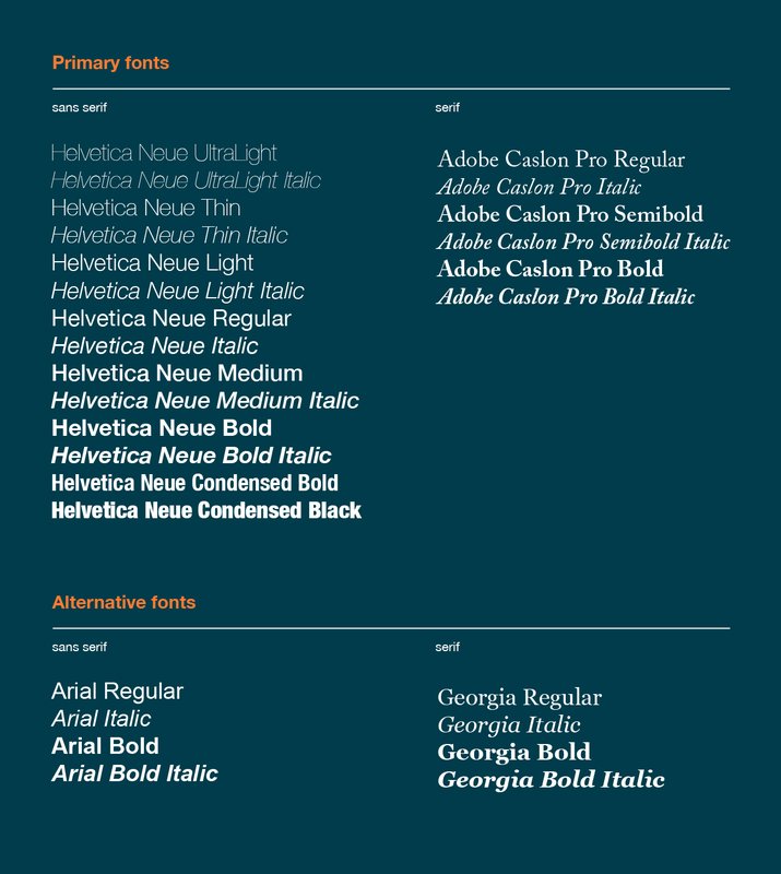 Caltech primary and alternative fonts display
