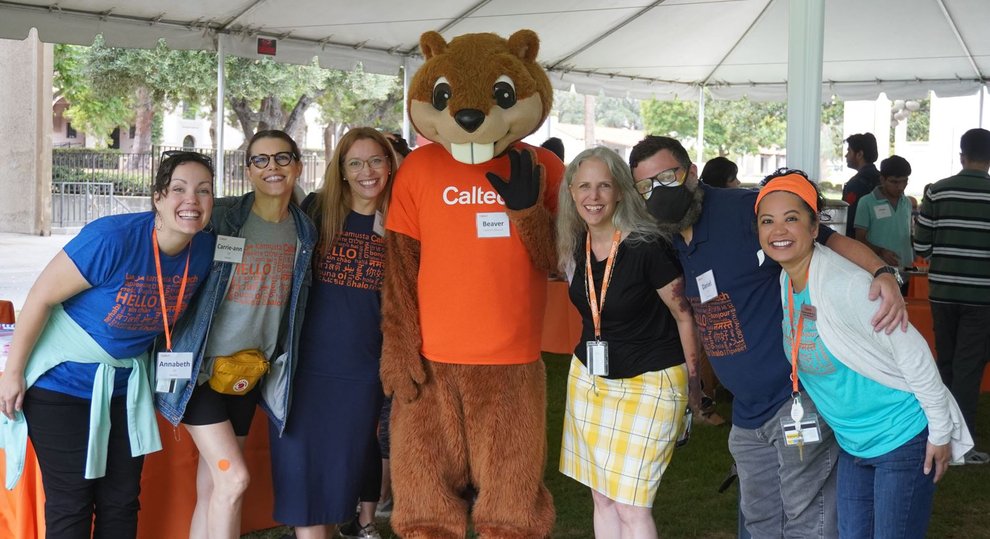 staff with Caltech mascot