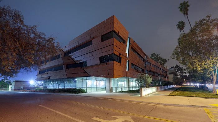 Cahill building at dusk