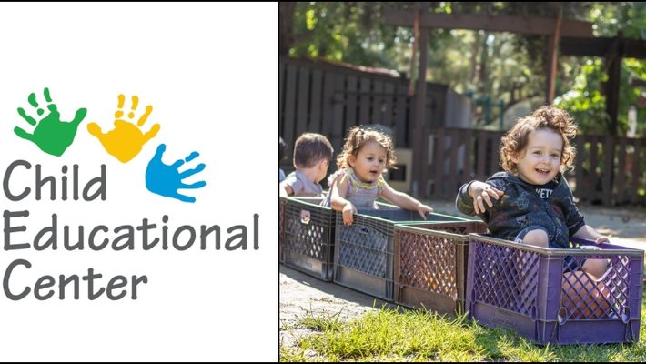 young children playing in milk crates