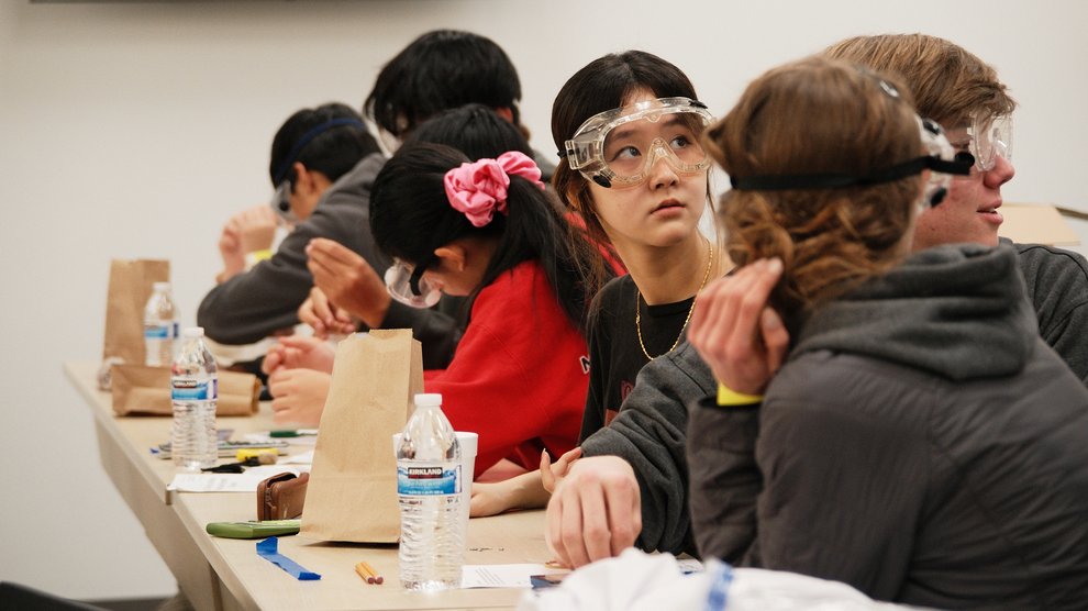 Students participating in a competition event