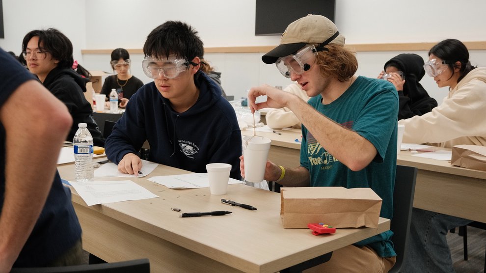 Students participating in a competition event