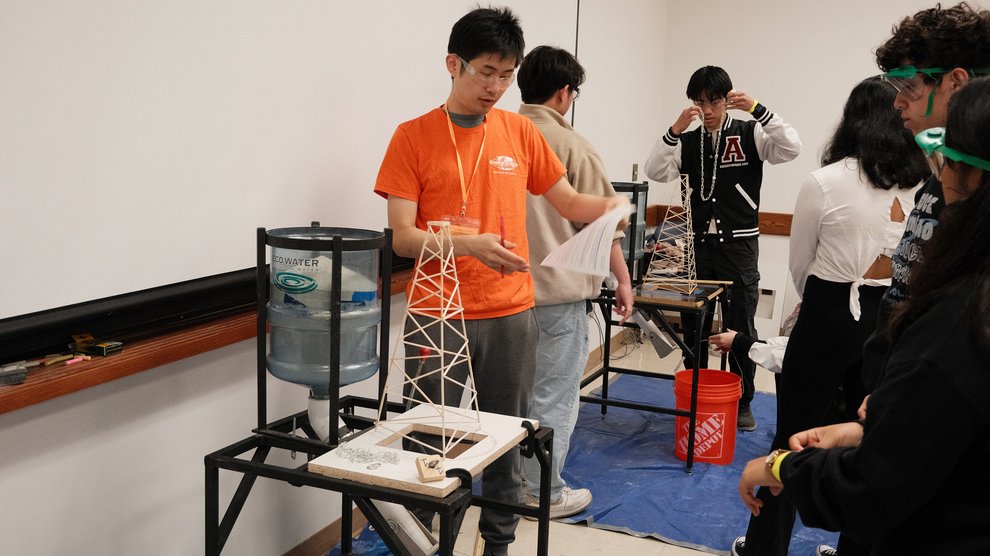 Students participating in a competition event