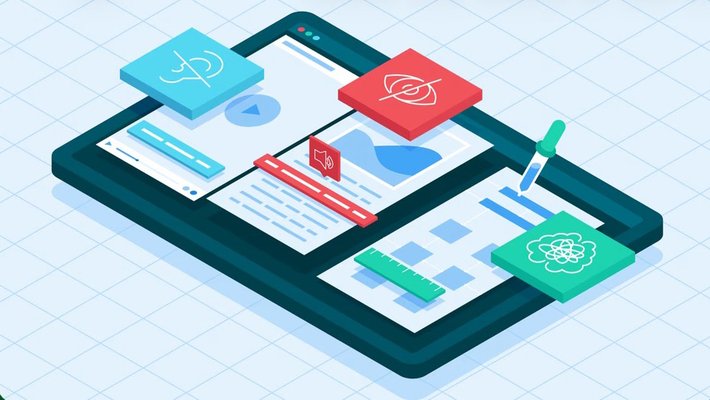 electronic tablet with icons representing various sensory modes