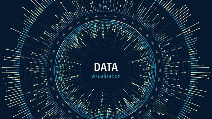 data visualization graphic showing concentric circles of dots