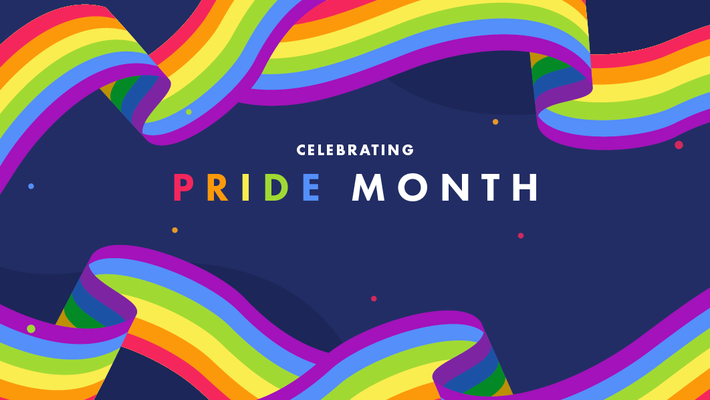 Pride Month logo with rainbow