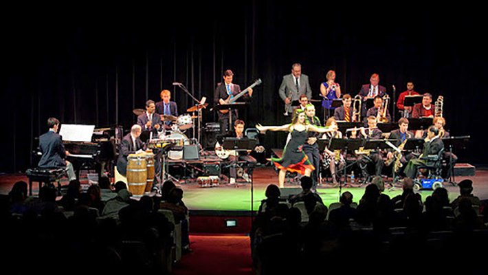 Band performing on stage