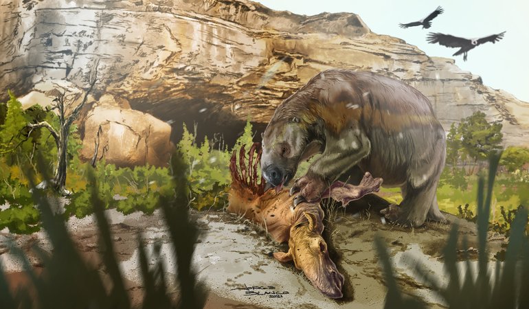 Mylodon reconstruction. Jorge Blanco